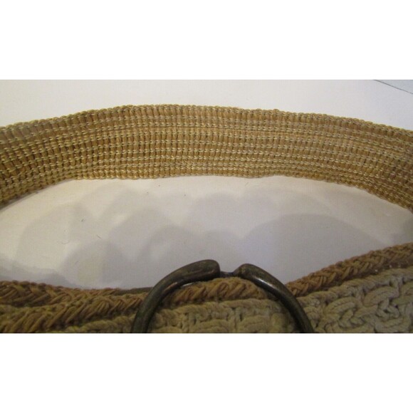 Vintage Salvatori Woven Macrame Belt Brass Buckle Two Tone Womens Sz 32 main image 7